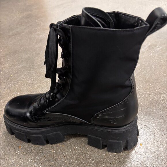 Marc Fisher Happy Leather Chunky Lug Sole Comabt Boots - Picture 7 of 8